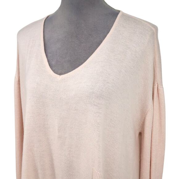 Sen Sweater Womens One Size Pale Pink Lightweight Hi Lo Hem Coastal Lagenlook - Picture 8 of 12